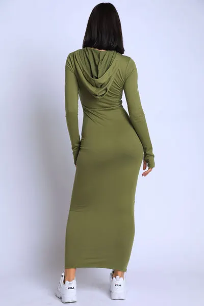 Terry Hooded Maxi Dress