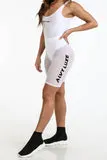Logo Mesh Biker Shorts White - Alvy Luxe