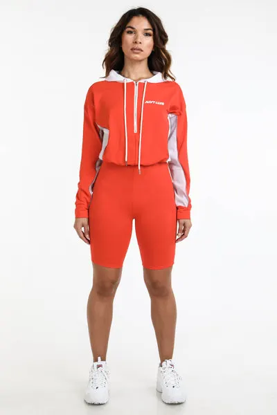 Max orange hooded romper - Alvy Luxe