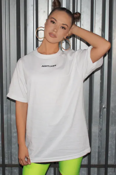Boyfriend Logo oversize T-shirt White - Alvy Luxe